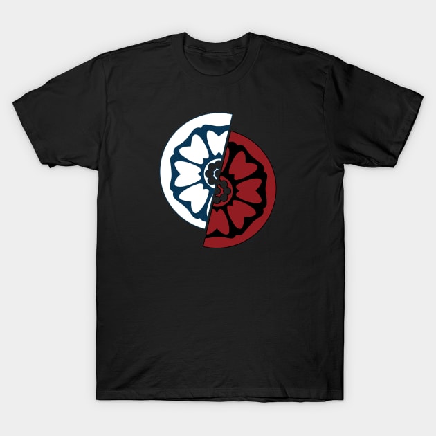 White Lotus vs Red Lotus T-Shirt by NDeV Design